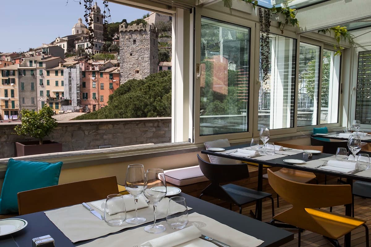 Restaurant Palmaria, Grand Hotel Portovenere, Parc national des Cinque Terre (Cinq Terres), Ligurie, Italie