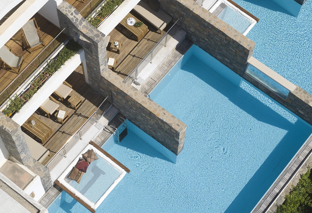 Vue sur les suites Peninsula Collection, Elounda Peninsula Luxury Resort, Crète, Grèce