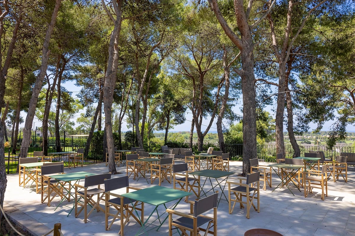 Terrasse du restaurant de l'hôtel, hôtel Masseria Fontanelle