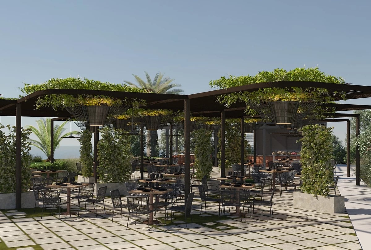 Terrasse d'un des restaurants de l'hôtel, hôtel Mangia's Brucoli