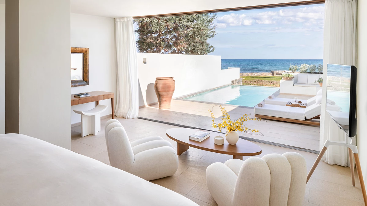 Suite junior bord de mer, piscine privée et gym