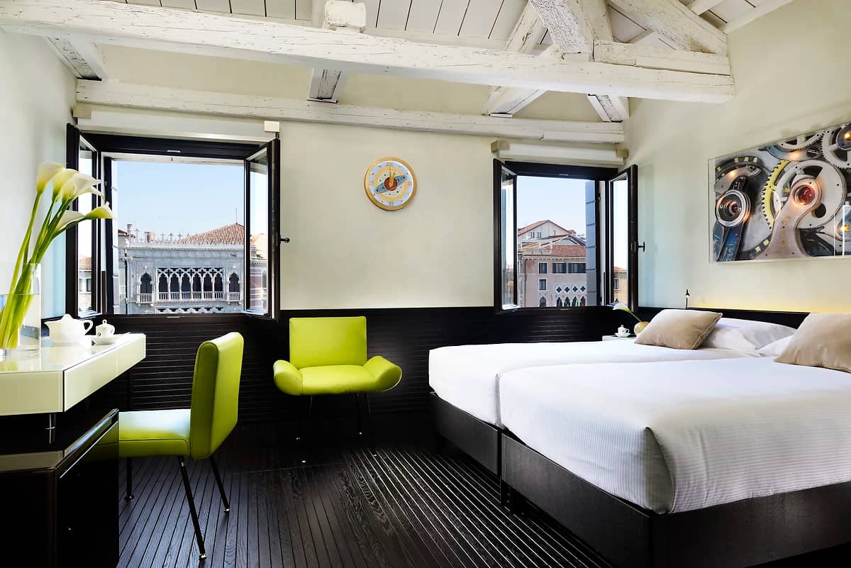 Chambre deluxe vue Grand Canal, Hotel L'Orologio Venezia, Venise, Italie