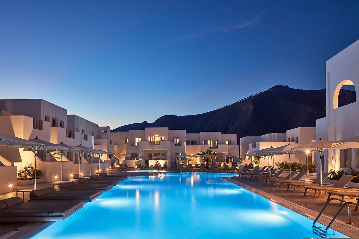 Piscine, Aquablue Hotel, santorin, Grèce.