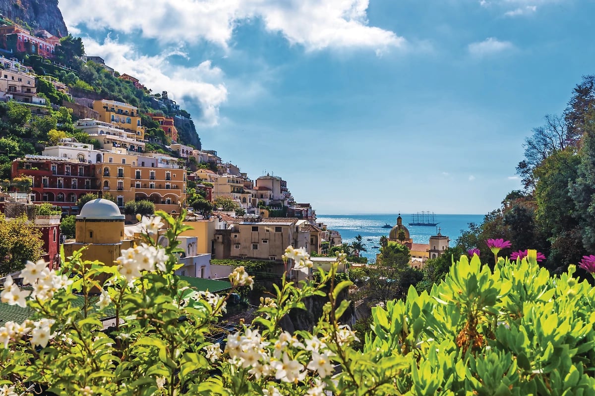 Vue sur la ville de Positano, Campanie