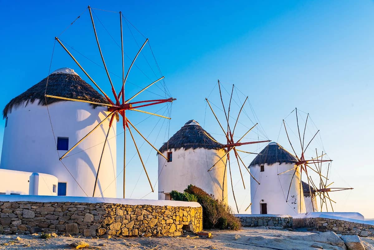 Moulins de Mykonos (ville), Mykonos, Cyclades, Grèce