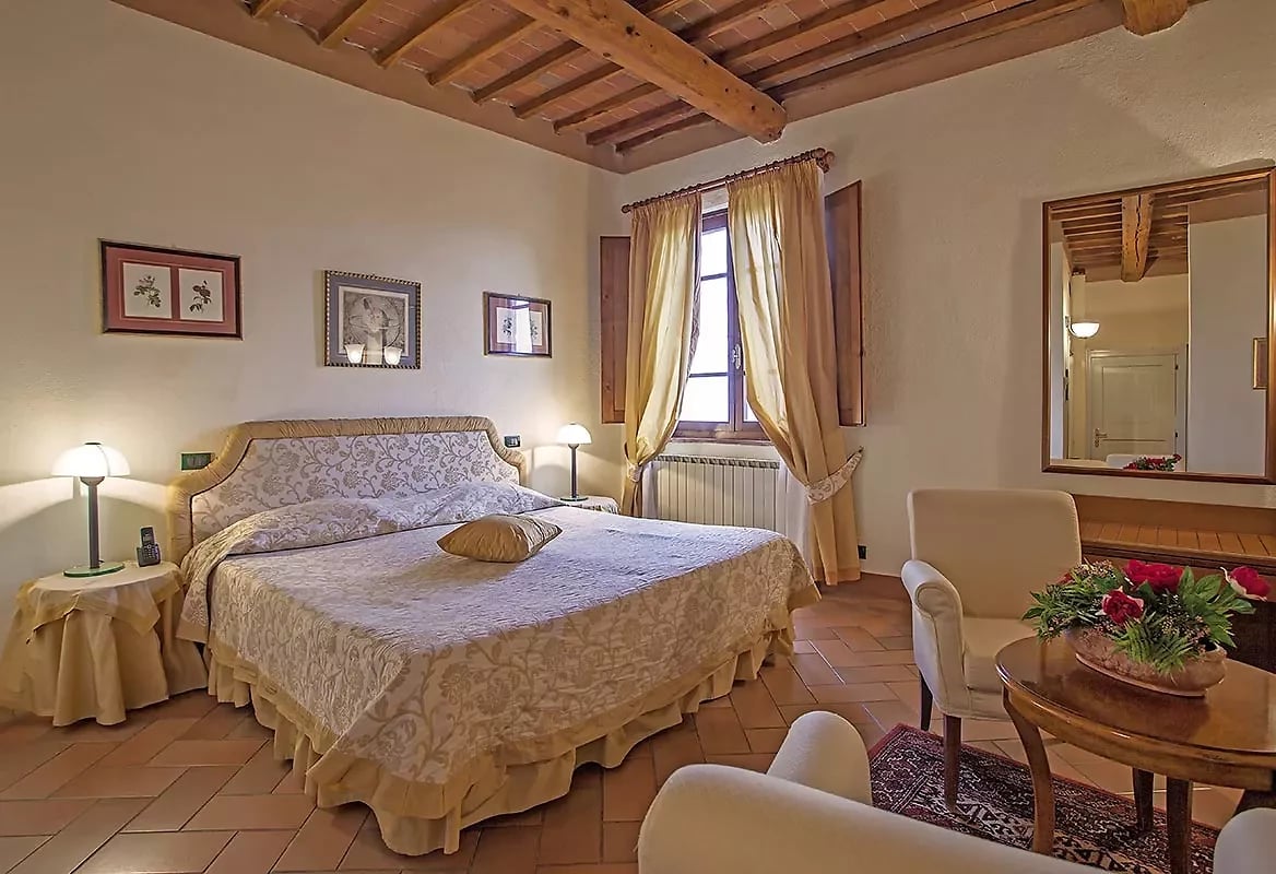 Chambre supérieure, Relais Chiostro di Pienza, Toscane, Italie