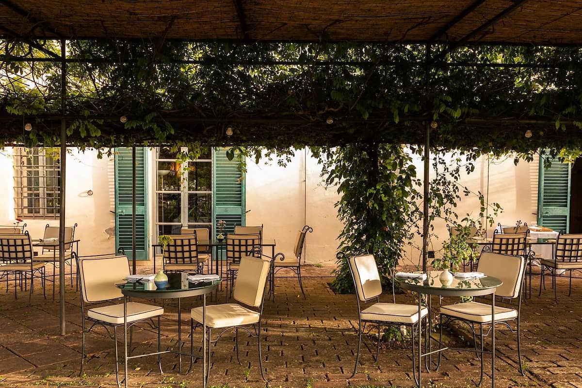 Terrasse, La Certosa di Maggiano, Toscane, Italie