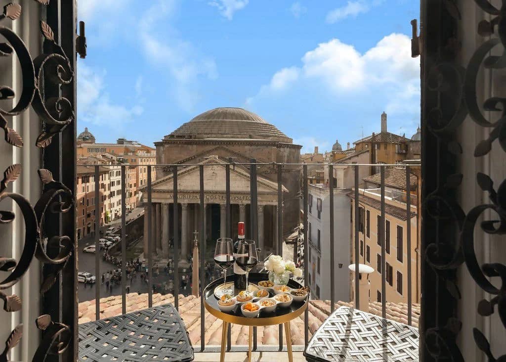 Terrasse suite, Antico Albergo del Sole al Pantheon, Rome, Italie