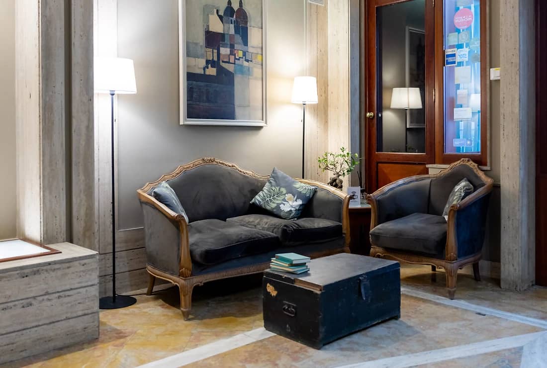 Lobby, Hotel Posta, Sicile Italie