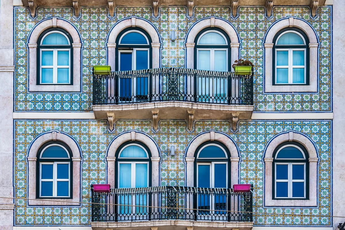 Façade de bâtiment, Lisbonne, Portugal