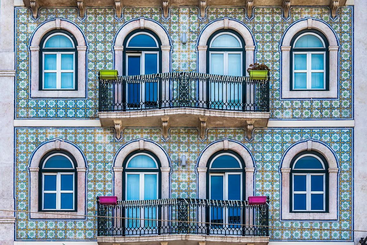 Façade de bâtiment, Lisbonne, Portugal