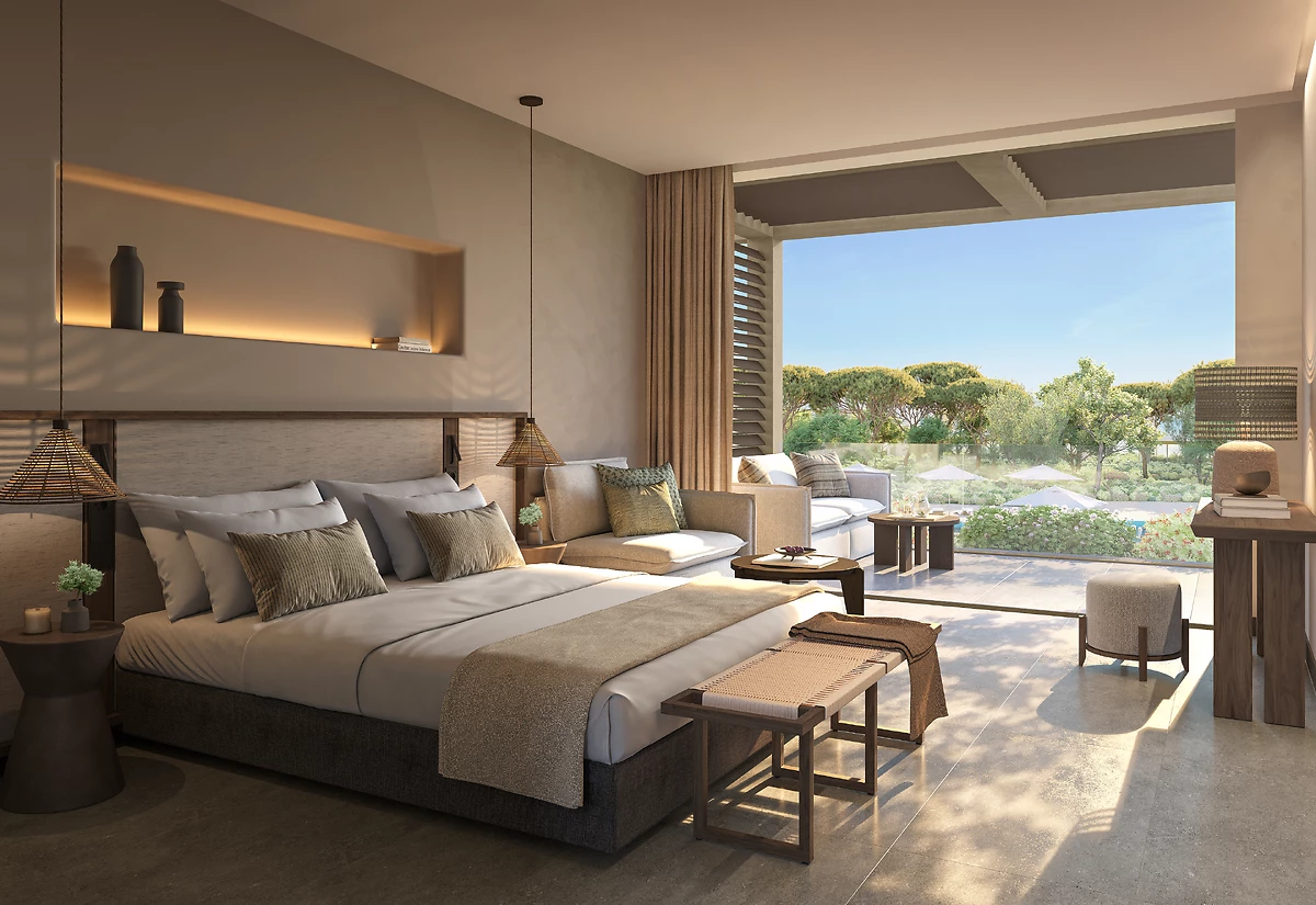 Chambre famille balcon, vue piscine