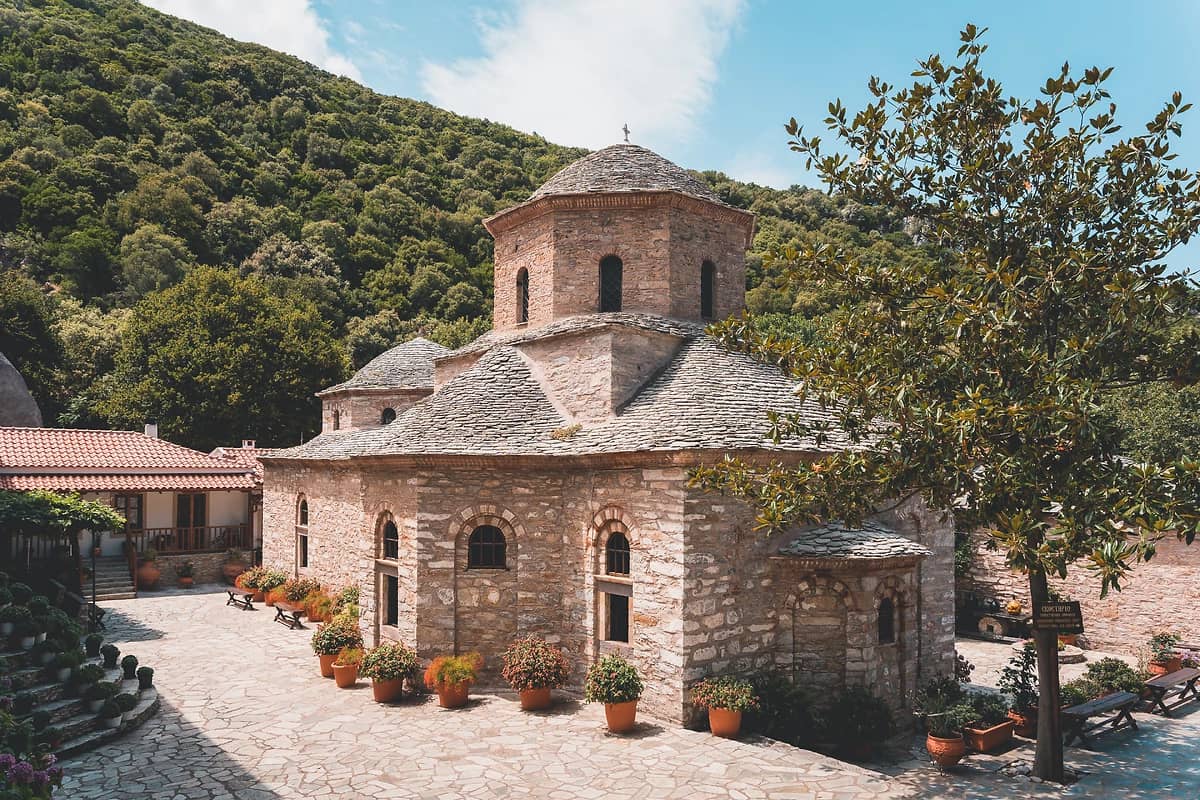 Monastère de Moni Evangelistrias, Skiathos, Sporades, Grèce