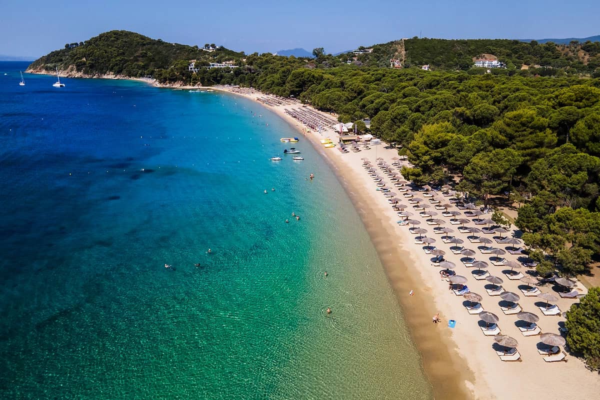 Plage de Koukounaries, Skiathos, Sporades, Grèce