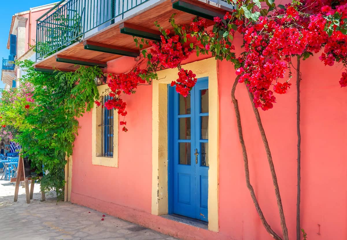 Façade de maison, Céphalonie, Îles Ioniennes, Grèce