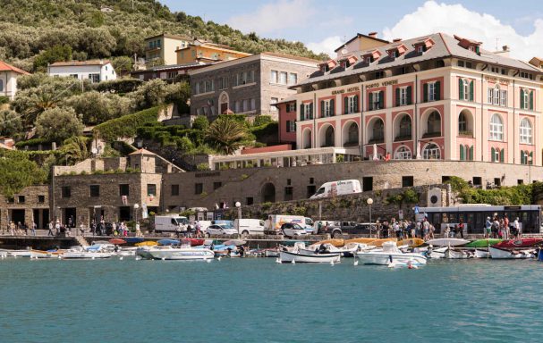 Façade, Grand Hotel Portovenere, Parc national des Cinque Terre (Cinq Terres), Ligurie, Italie