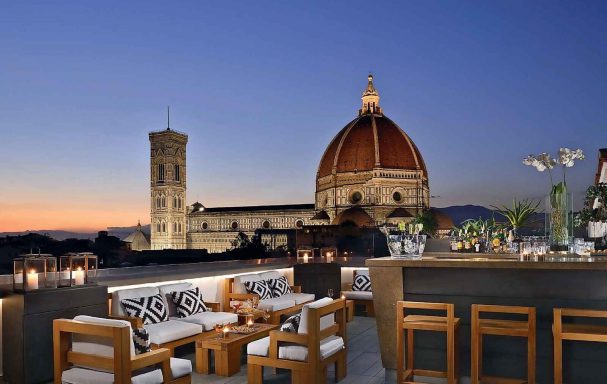 Terrasse Rooftop,Grand Hôtel Cavour, Florence, Italie.