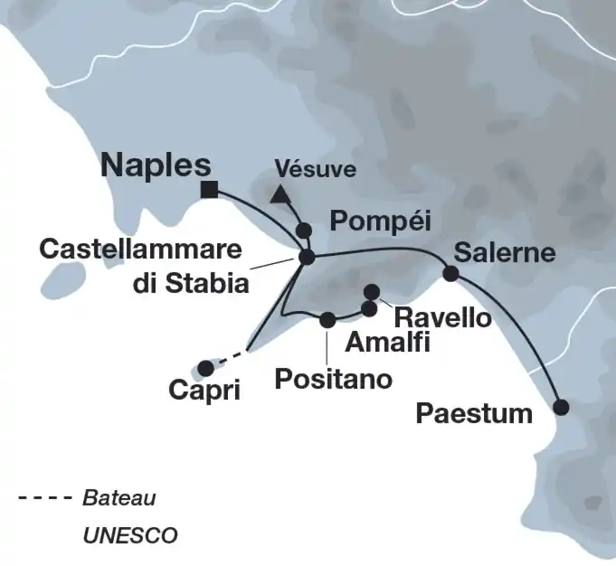 Parthénope (carte), Italie, Circuit