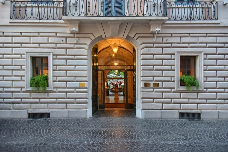 Vue extérieure, Hotel de Russie, Rome, Italie