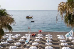 Plage, Albatros Beach Hotel, Sicile, Italie