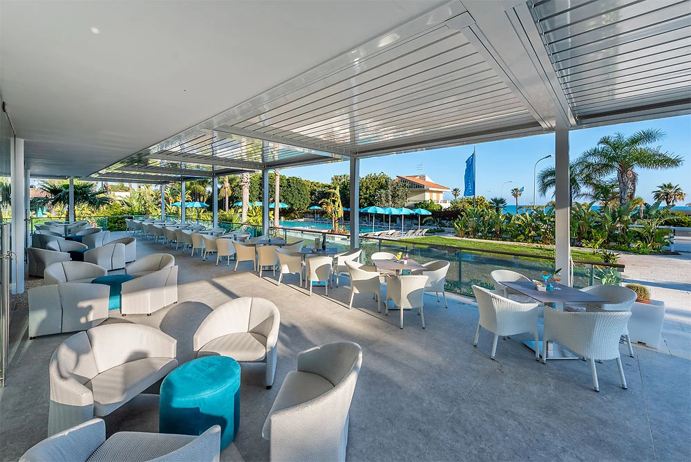 Terrasse, Restaurant, Acacia Palace, Sicile, Italie