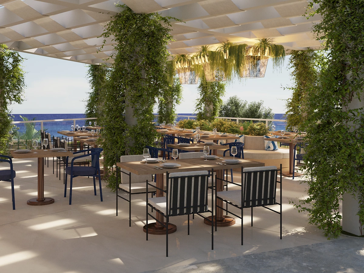 Terrasse d'un des restaurants de l'hôtel, hôtel Mangia's Brucoli