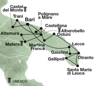 Carte, Trulli e Sassi, Italie