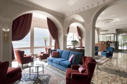 Lobby, hôtel Villa Flori, Côme, Lombardie, Italie