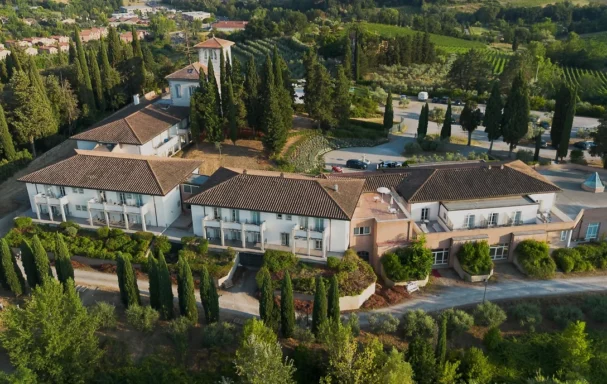 Vue aérienne, Cappuccina Country Resort & Spa, Toscane, Italie