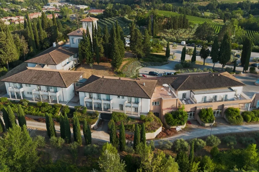 Vue aérienne, Cappuccina Country Resort & Spa, Toscane, Italie